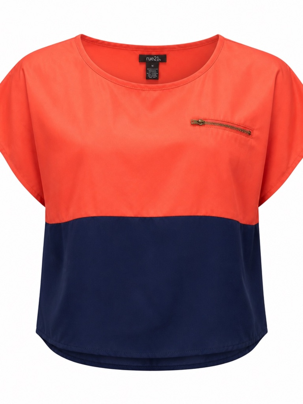 Rue21 Orange Boxy Cap Sleeve Blouse